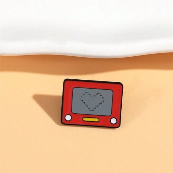 Cartoon Cute Love Pattern Card Game Machine Enamel Pin Custom Decorative Brooche - Picture 3 of 5